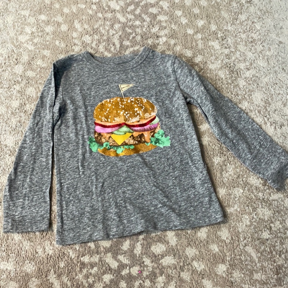 crewcuts size 3 deluxe hamburger long sleeve tshirt